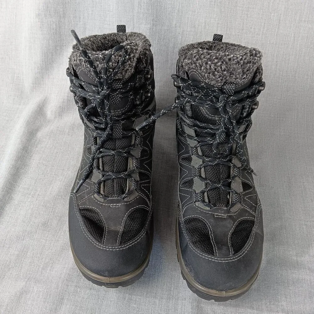 Ecco Xpedition III Gore Tex Lace Up Hiking Boots In Black US Size 8-8.5 Flaws